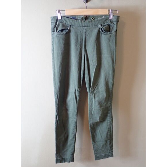 J Crew Dannie Size 4 Zipper In Back Army Green Skinny Legging Jegging Jean - Picture 1 of 12